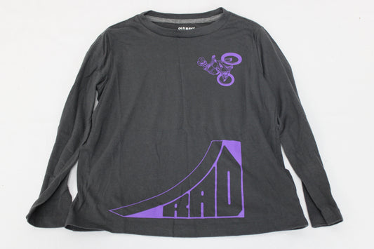 Old Navy Rad Bike Long Sleeve Shirt, Gray/Purple, Boys S