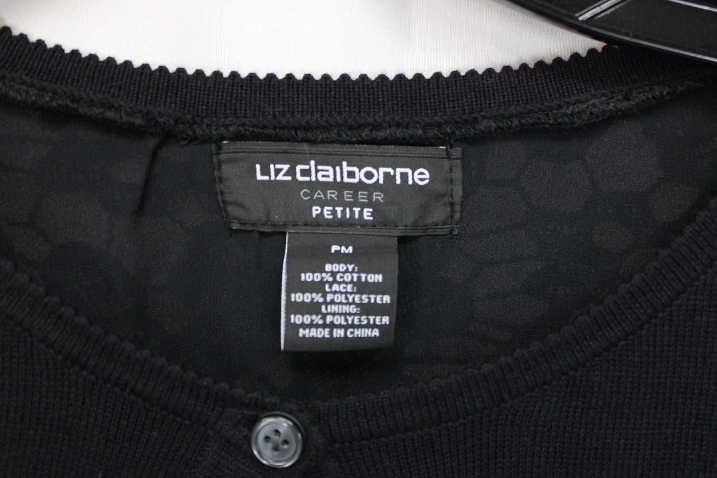 Liz Claiborne Textured Cardigan, Black, Women’s Petite M