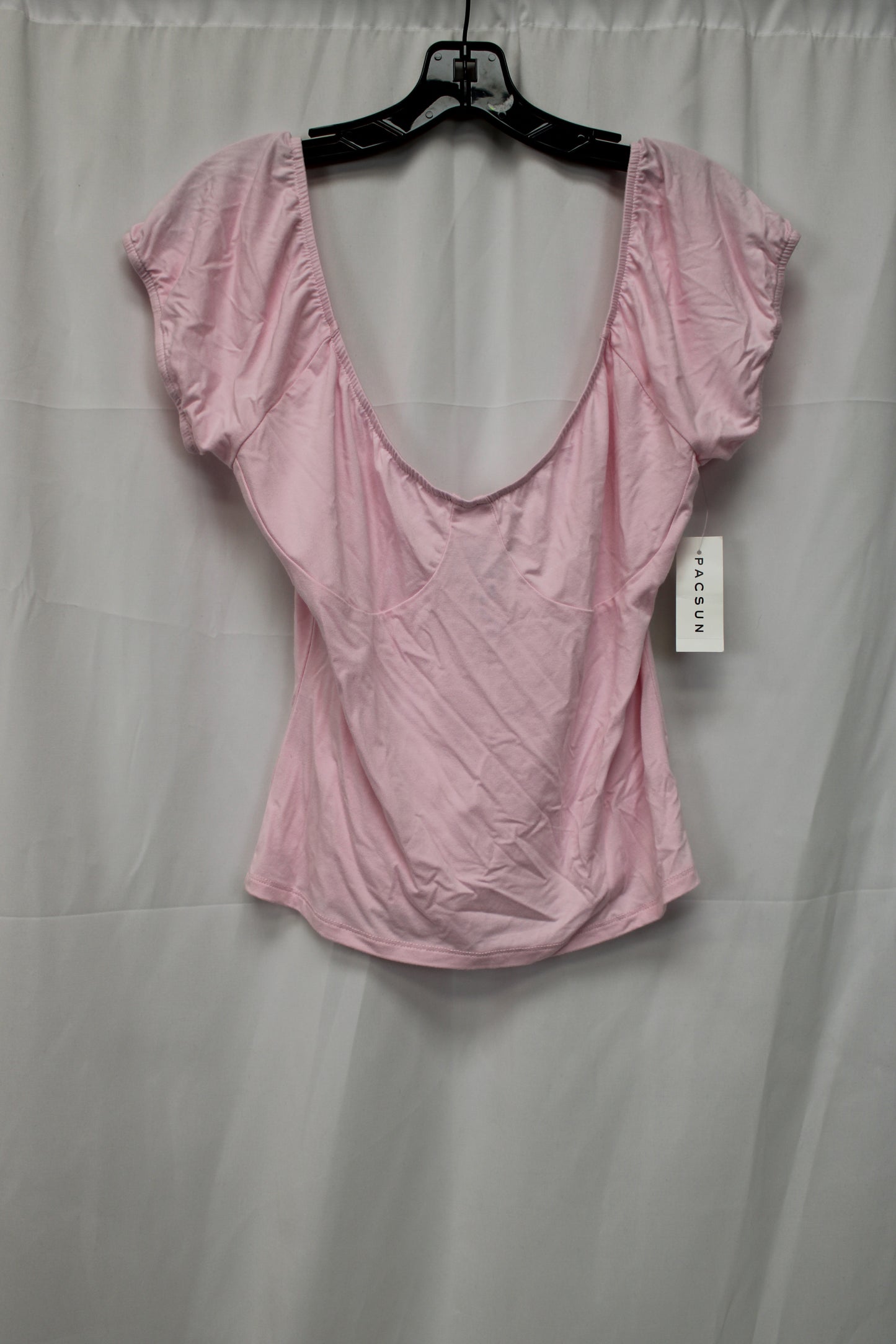 Beverly & Beck Short Sleeve Low Neck Blouse, Pink, Women’s L