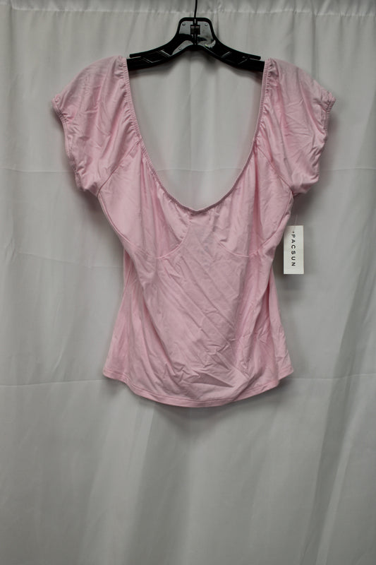 Beverly & Beck Short Sleeve Low Neck Blouse, Pink, Women’s L