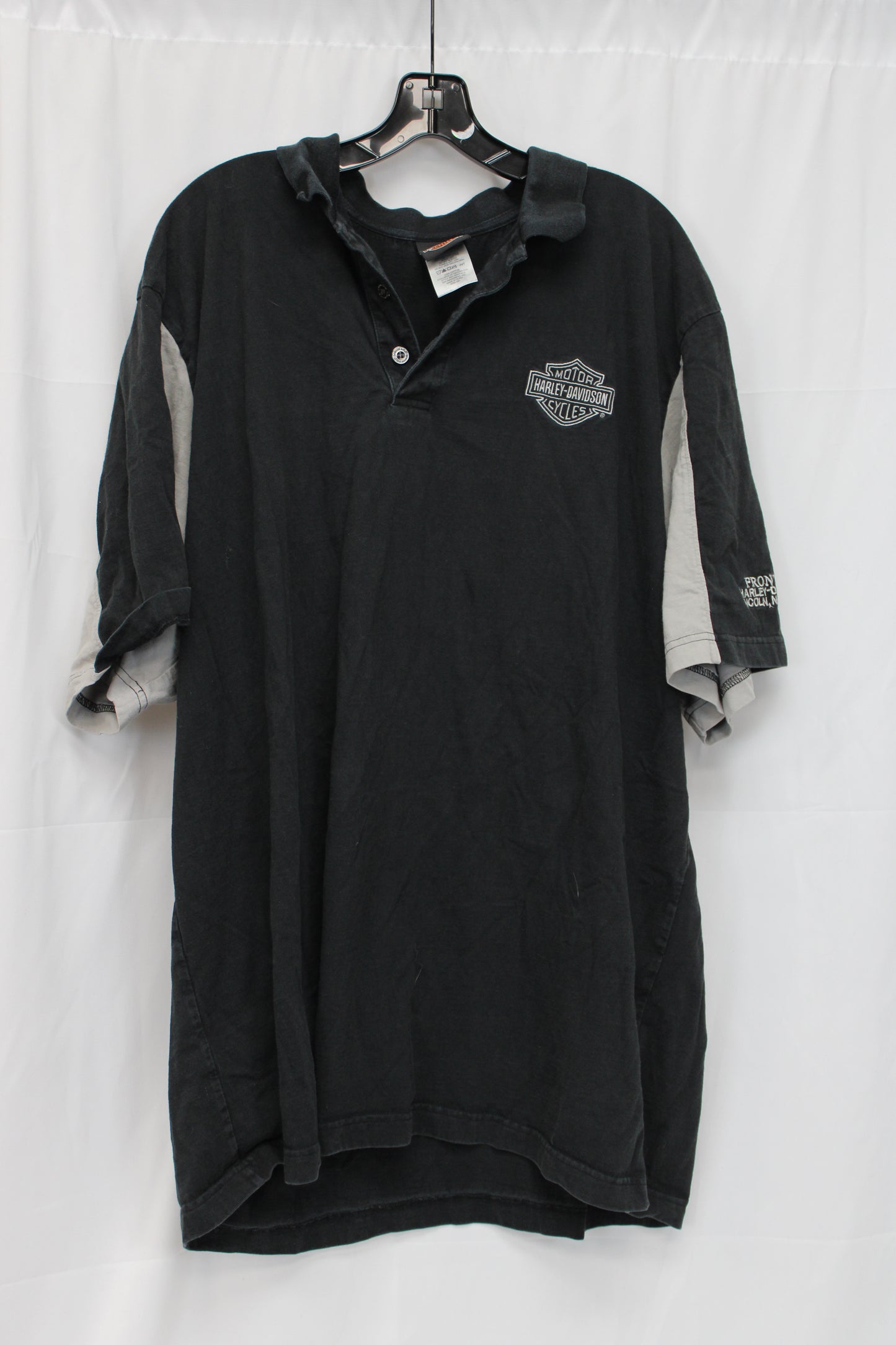 Harley Davidson Frontier Lincoln Nebraska Short Sleeve Polo, Black, Men’s XXL