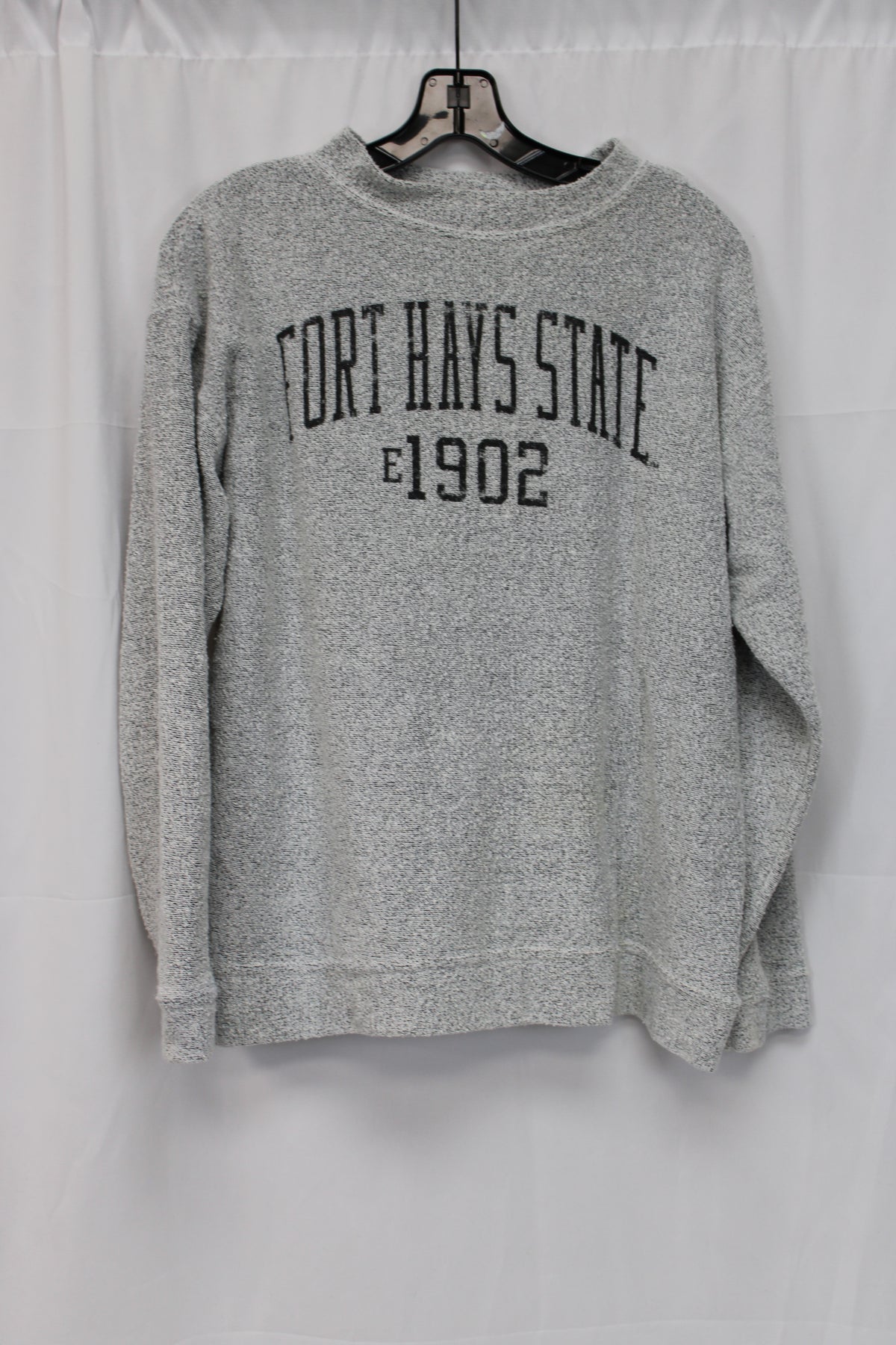 MV Sport Fort Hays State 1902 Long Sleeve Crewneck, Gray, Women’s S