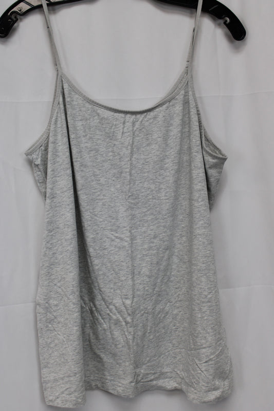 Time and Tru Spaghetti Strap Tank Top, Gray, Women’s XXL
