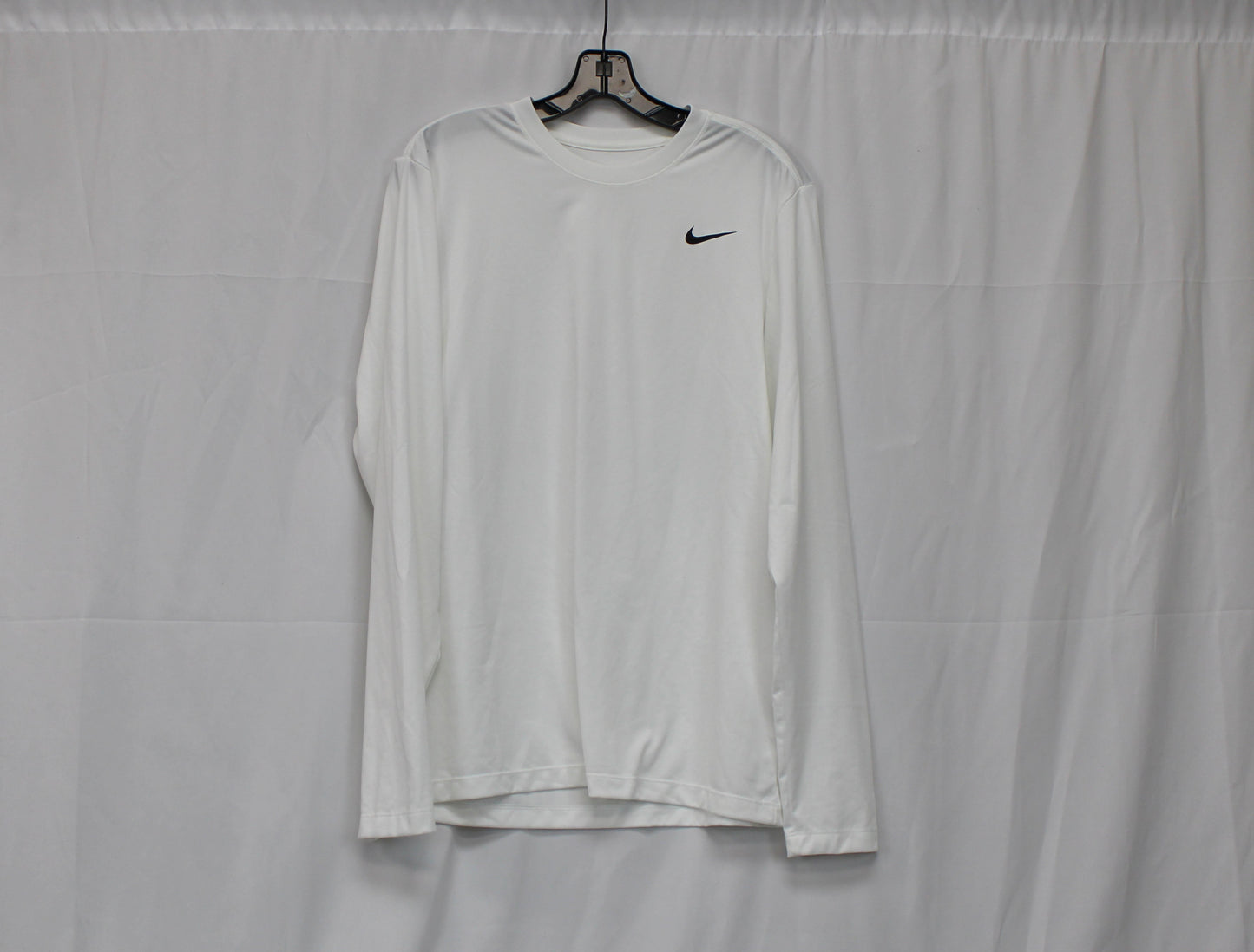 The Nike Tee Dri-Fit Long Sleeve Shirt, White, Men’s M