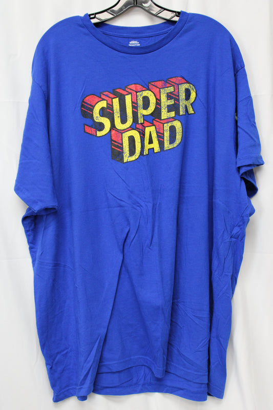 Way to Celebrate! Father’s Day Super Dad T-Shirt, Blue, Men’s XXXL