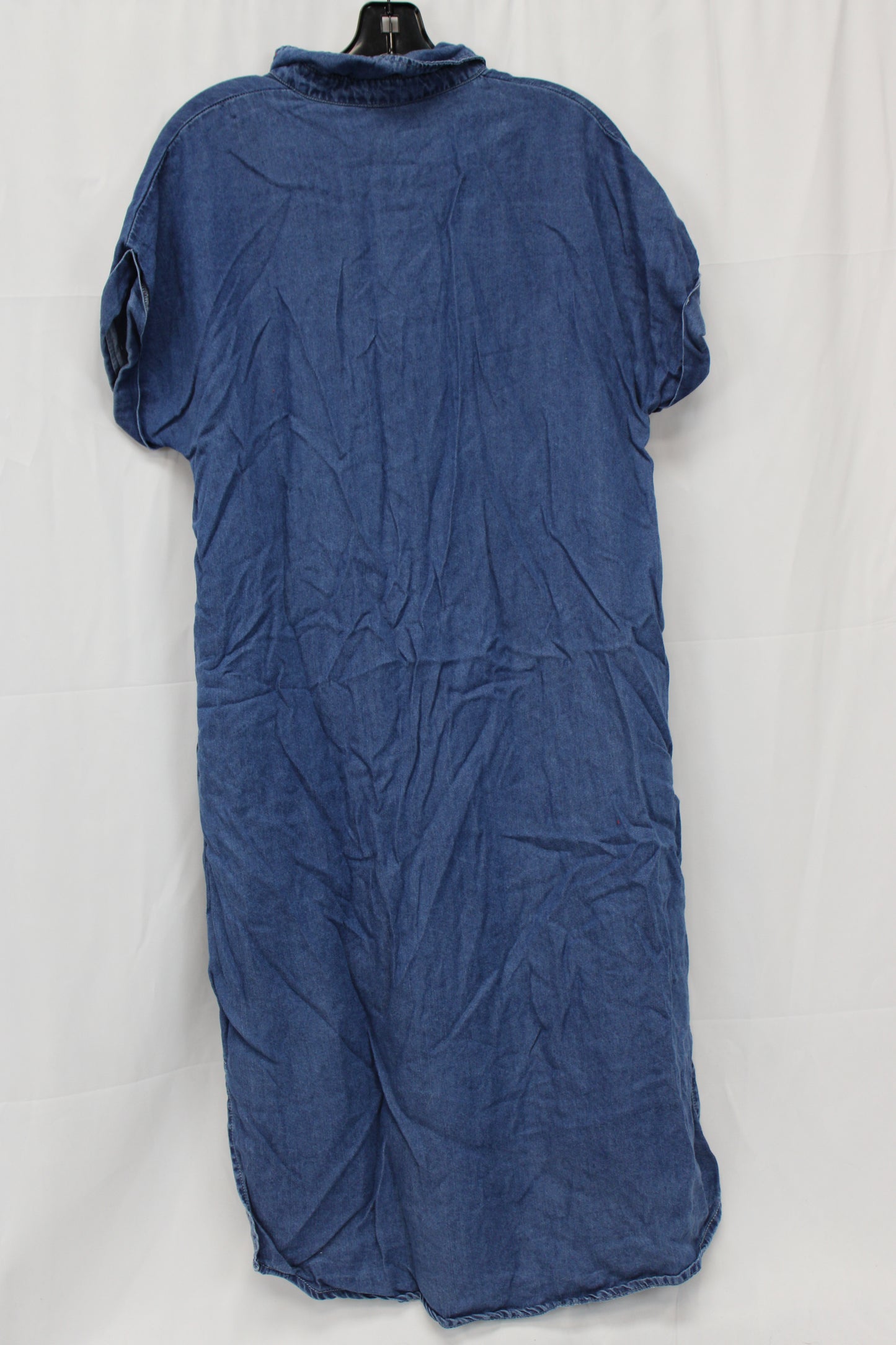 Women’s Button Up Short Sleeve Denim Dress, L