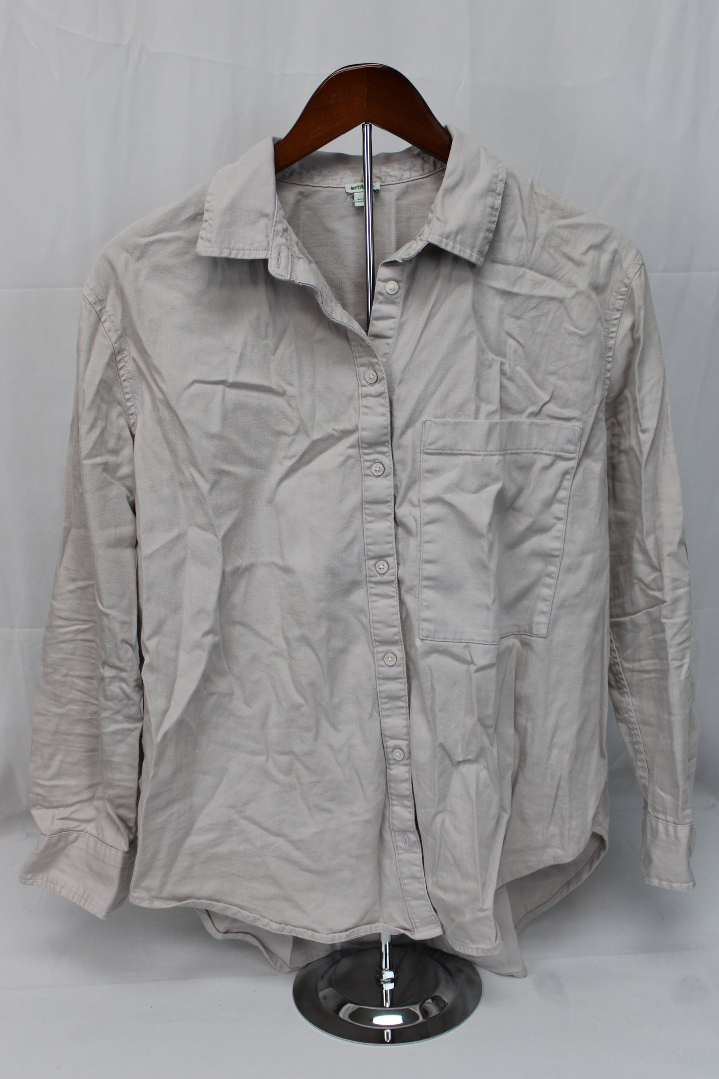 Aerie Button Down Beige Shirt, Mens M