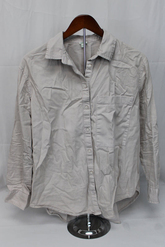 Aerie Button Down Beige Shirt, Mens M