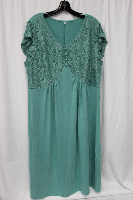 Women’s Short Sleeve Night Gown, Teal, Women’s XL
