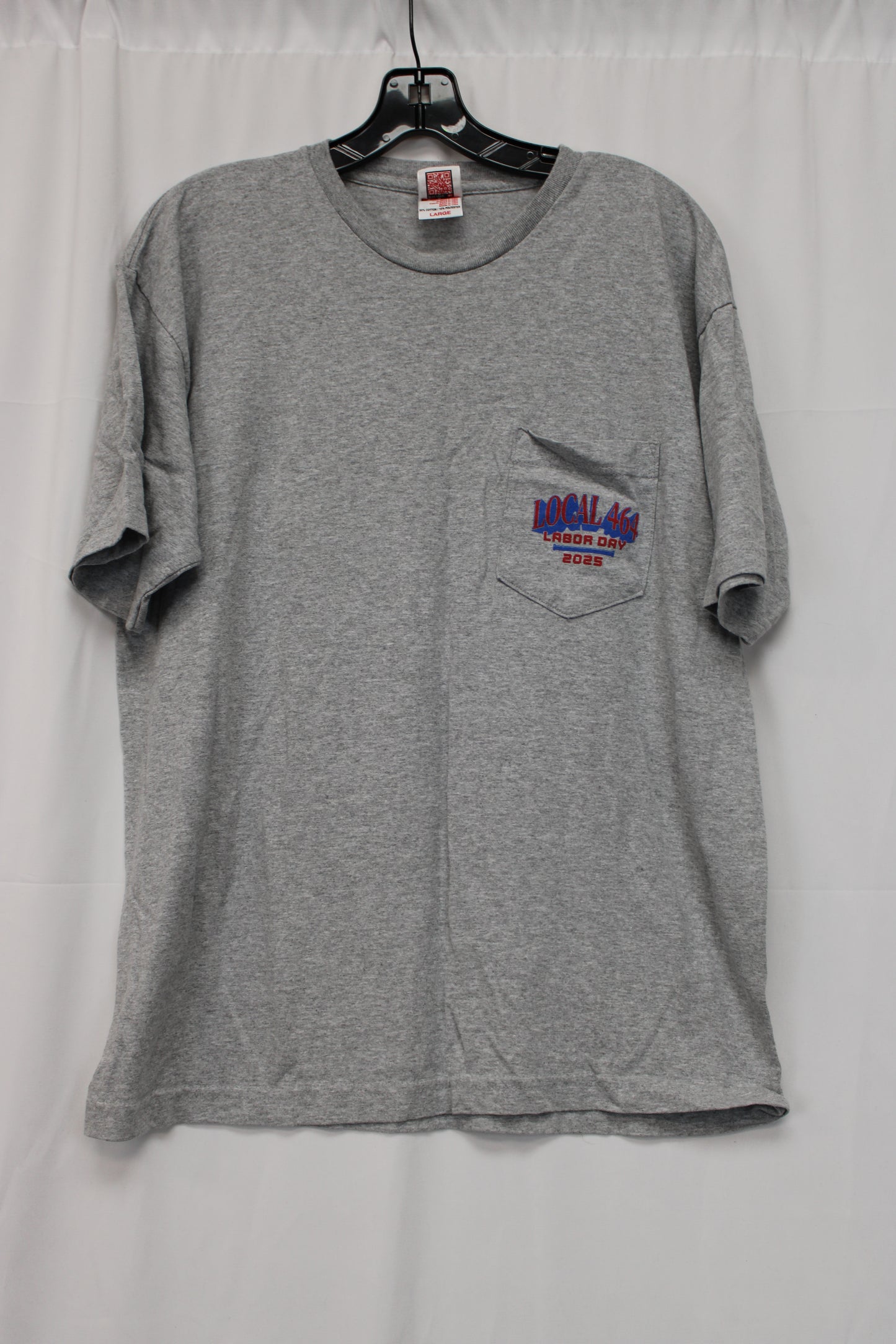 Bayside The True American Labor Day Short Sleeve T-Shirt, Gray, Men’s L