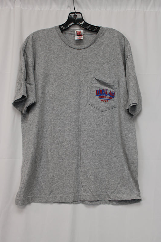 Bayside The True American Labor Day Short Sleeve T-Shirt, Gray, Men’s L