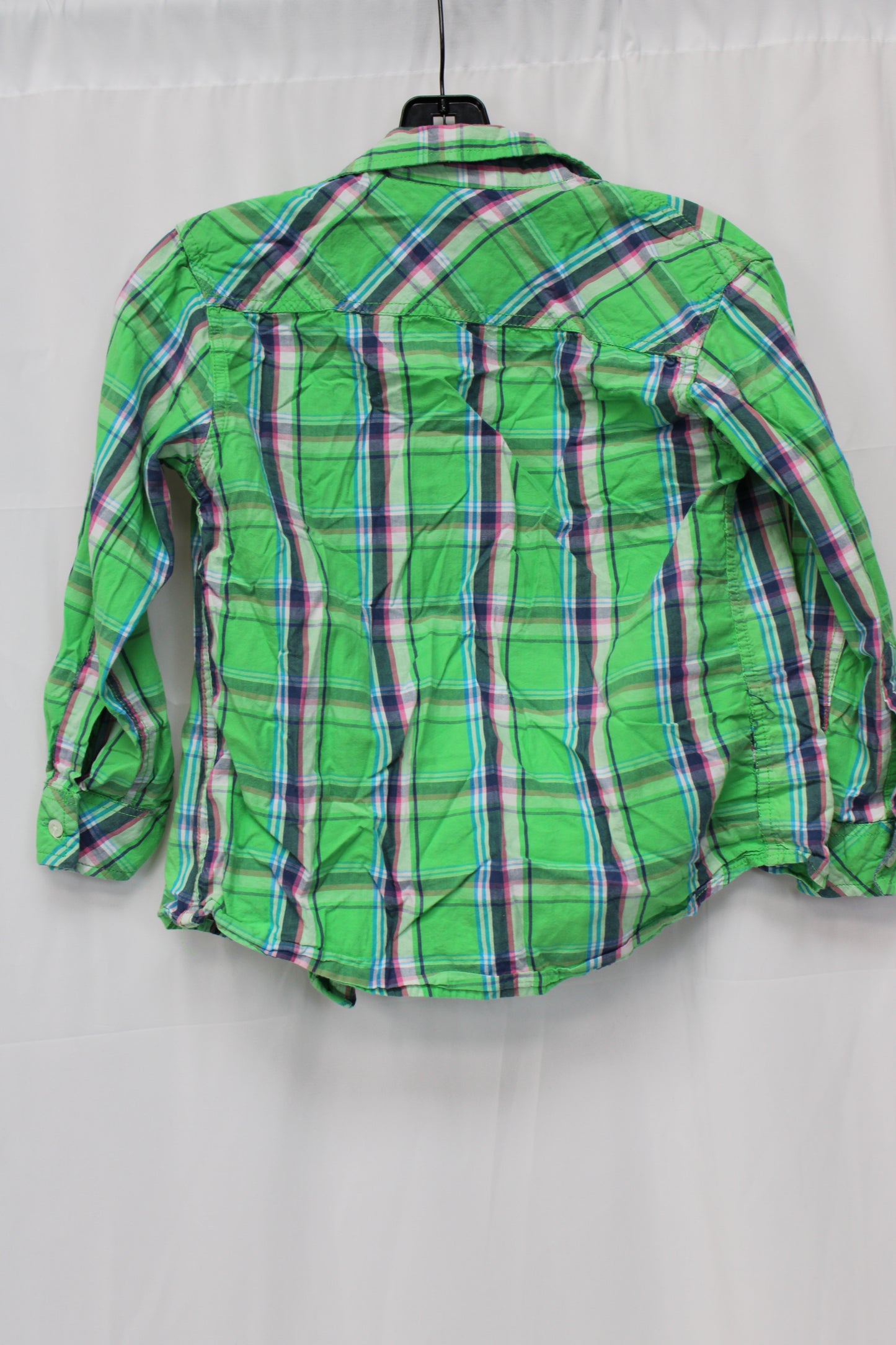 PD&C Long Sleeve Plaid Shirt, Green, Youth L