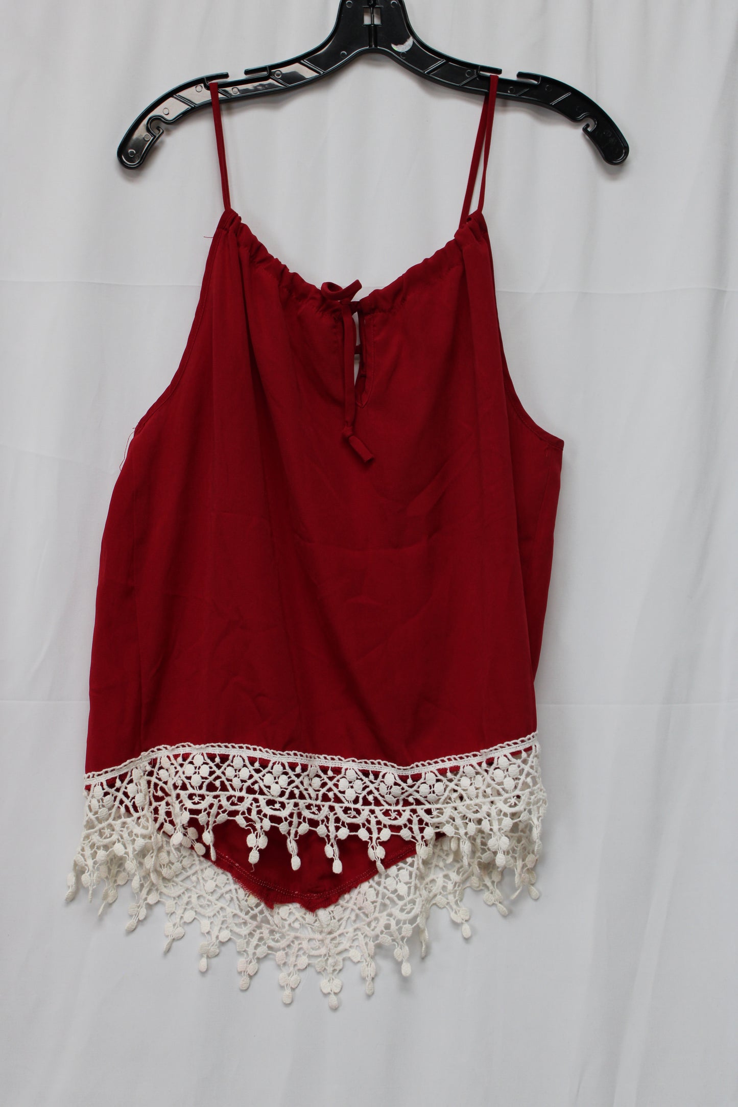 No Boundaries Spaghetti Strap Blouse, Red, Women’s L