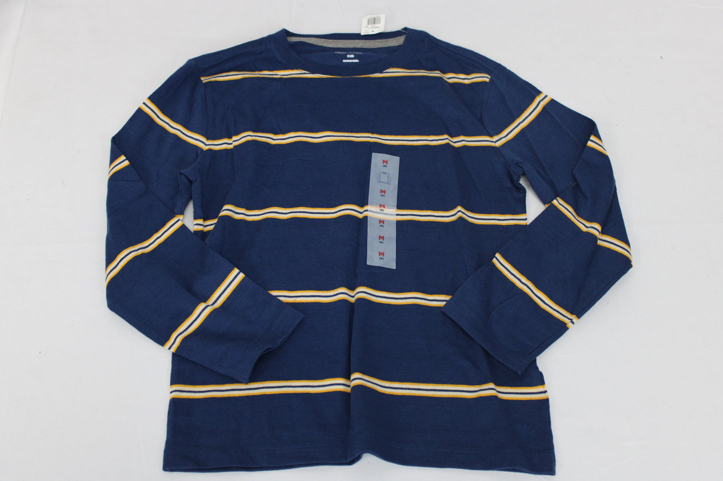 Old Navy Striped Long Sleeve, Blue/Yellow, Boys M