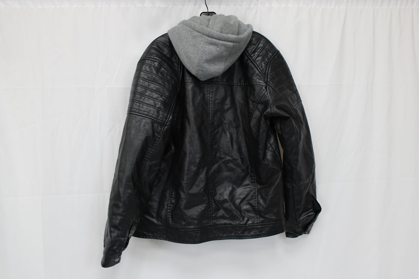G&O Hooded Leather Jacket, Black, Men’s M