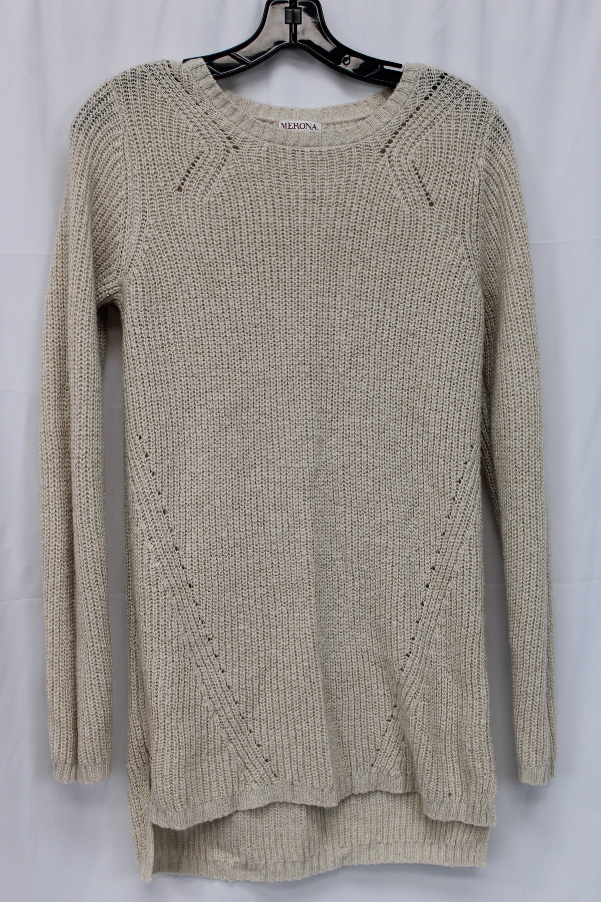 Merona Long Sleeve Sweater Dress, Beige, Women’s M