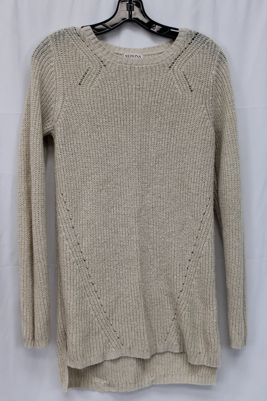 Merona Long Sleeve Sweater Dress, Beige, Women’s M