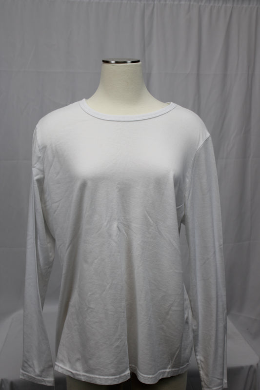 Time and Tru Long Sleeve Shirt, White, Women’s XXL