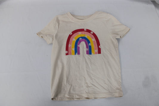 Cat & Jack Rainbow T-Shirt, White, Youth 4T