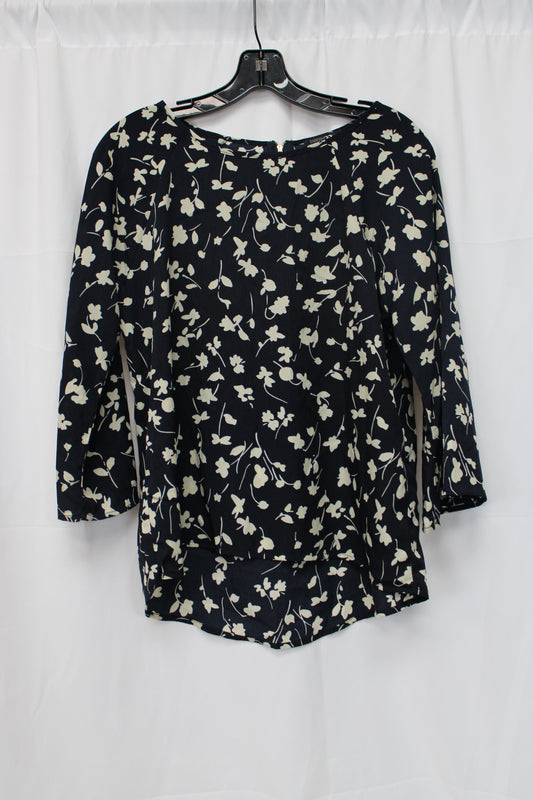 Paper Moon Floral Print Quarter Length Blouse, Blue, Women’s S