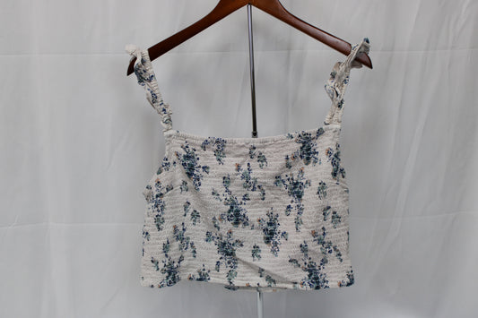 Ana Floral Ribbed Cropped Tank Top, Women’s XXL