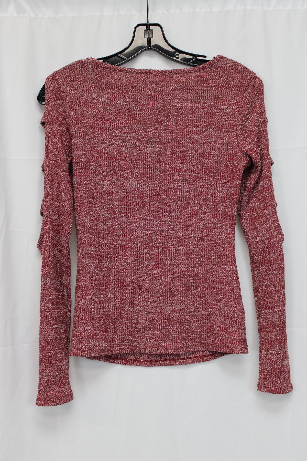 Fashion Magazine Exclusive Long Sleeve Cutout Top, Red, S
