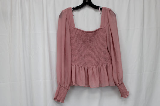 Nine West Long Sleeve Blouse, Pink, Women’s XXL