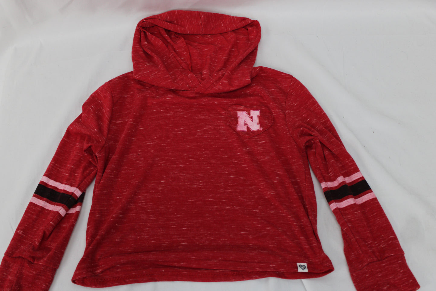 Colosseum Nebraska Hooded Long Sleeve Shirt, Red, Girls M