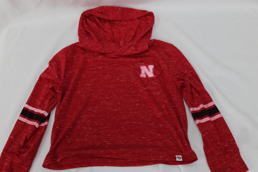 Colosseum Nebraska Hooded Long Sleeve Shirt, Red, Girls M