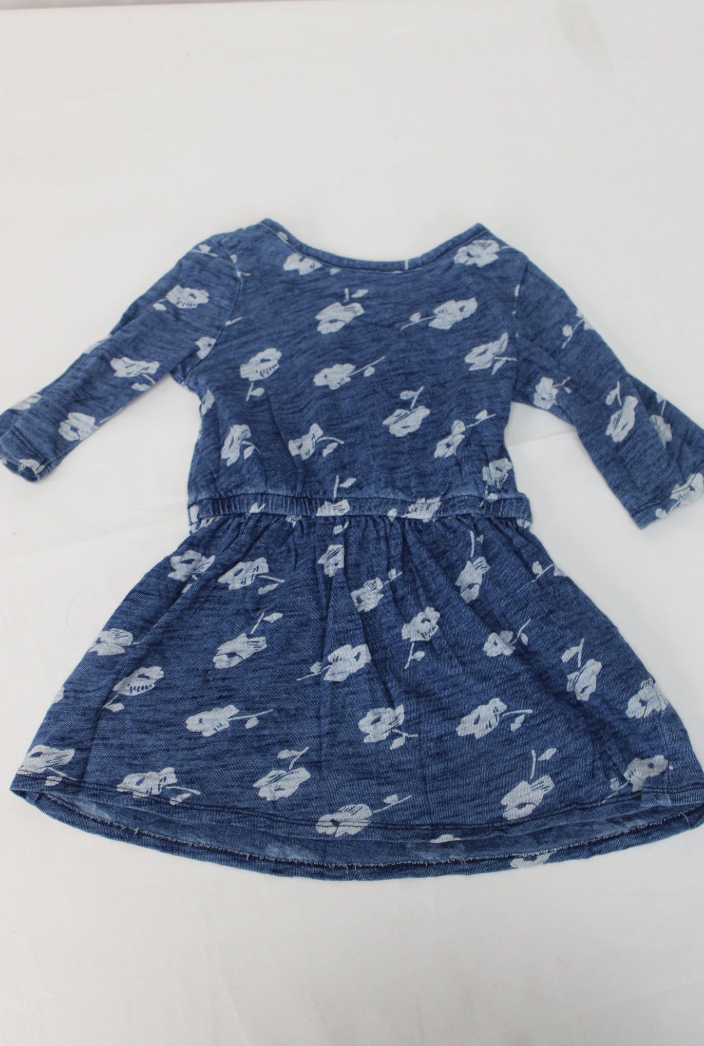 Cat & Jack Floral Long Sleeve Dress, Blue, Girls 2T