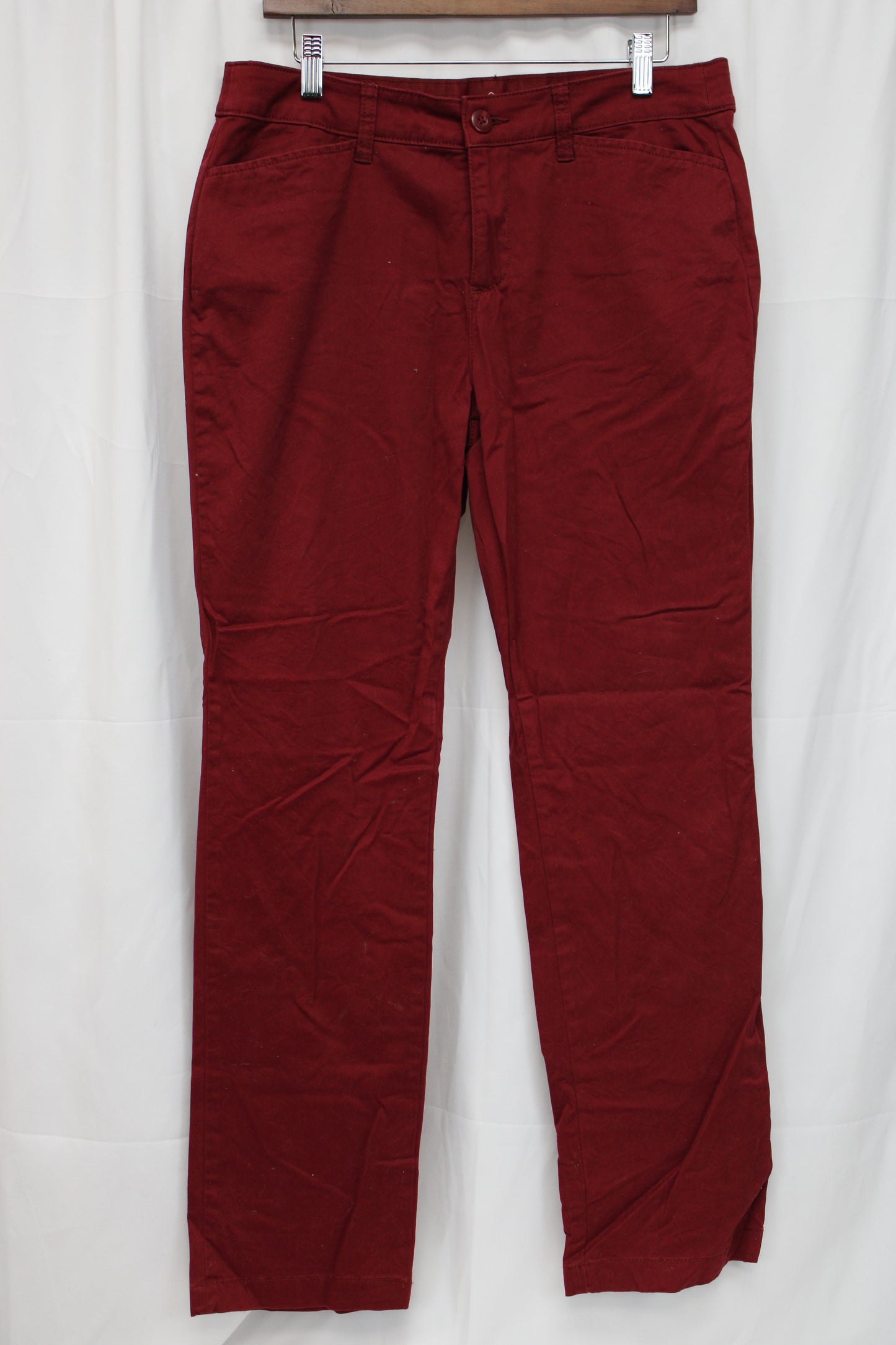 St. John’s Bay Straight Leg Pants, Red, Women’s 10