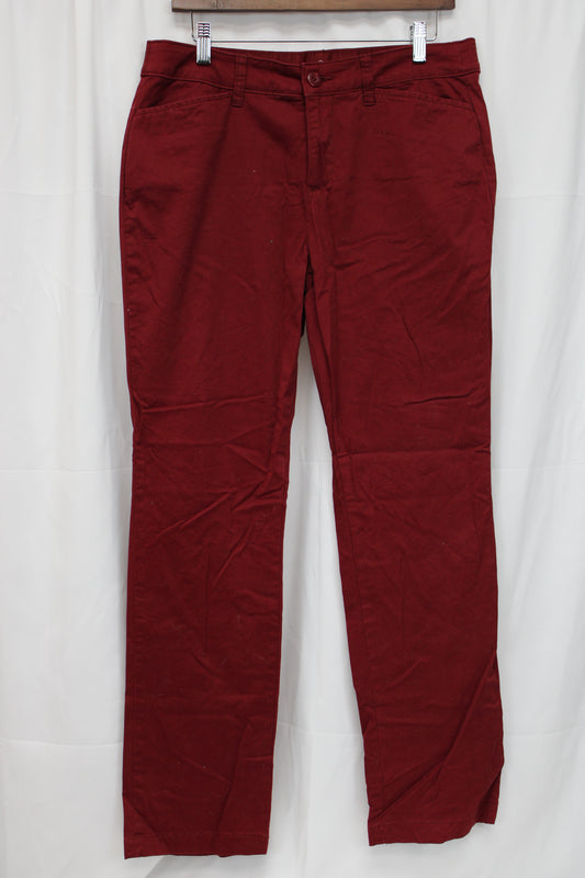 St. John’s Bay Straight Leg Pants, Red, Women’s 10