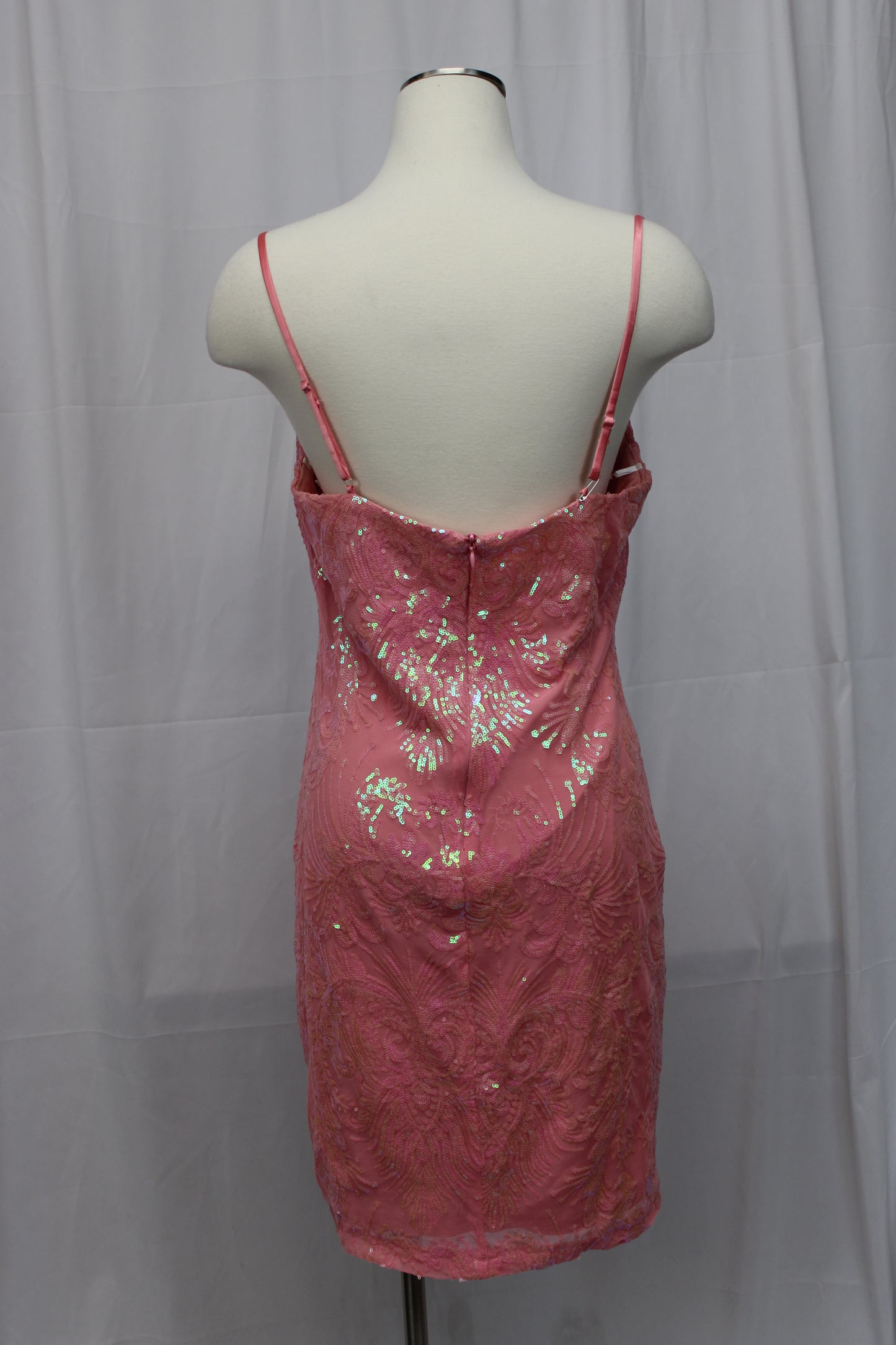 Next Up Spaghetti Strap Sequin Mini Dress, Pink, Women’s 15/16