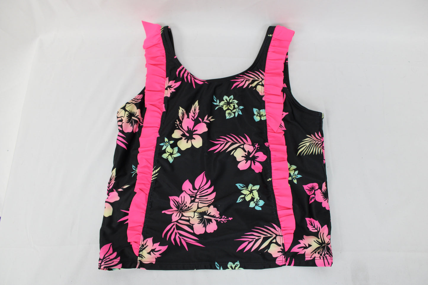 Hurley Tropical Two Piece Swimsuit, Black/Pink, Youth XL
