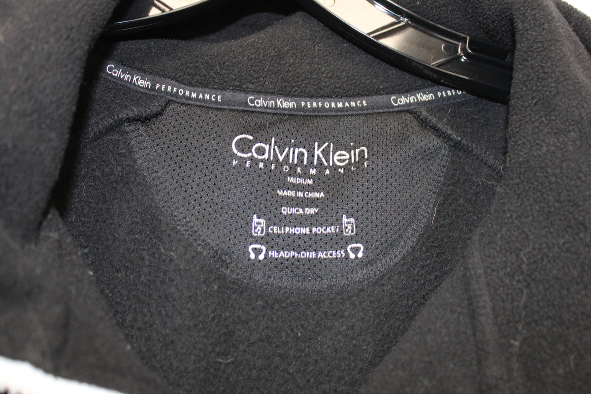 Calvin Klein Performance Full-zip Fleece Jacket, Black/White, Women’s M