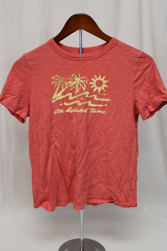 Old Navy On Island Time T-shirt, Orange, Women’s XS