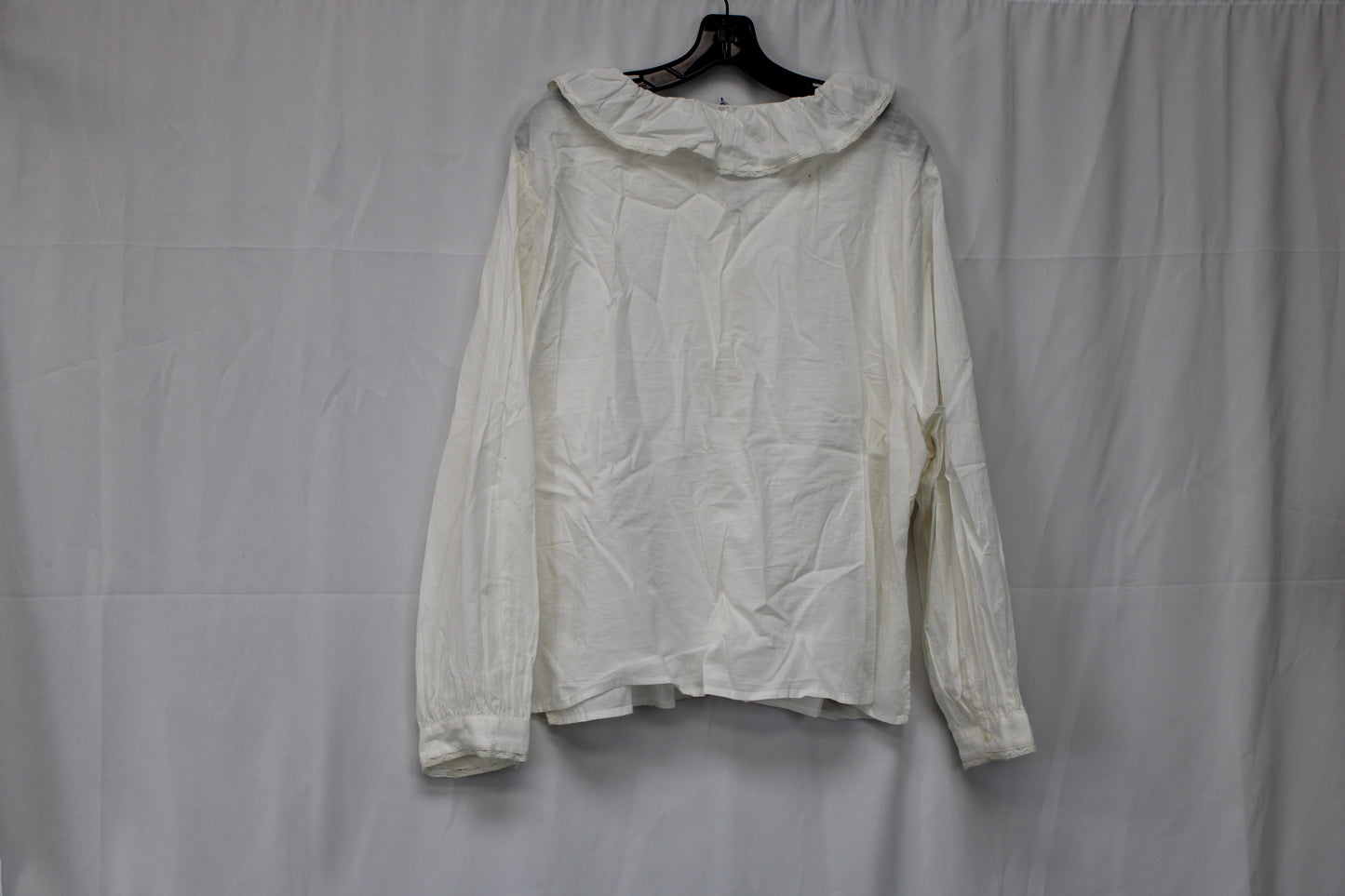 Old Navy Long Sleeve Peter Pan Collar Button Up Blouse, White, Women’s XXL