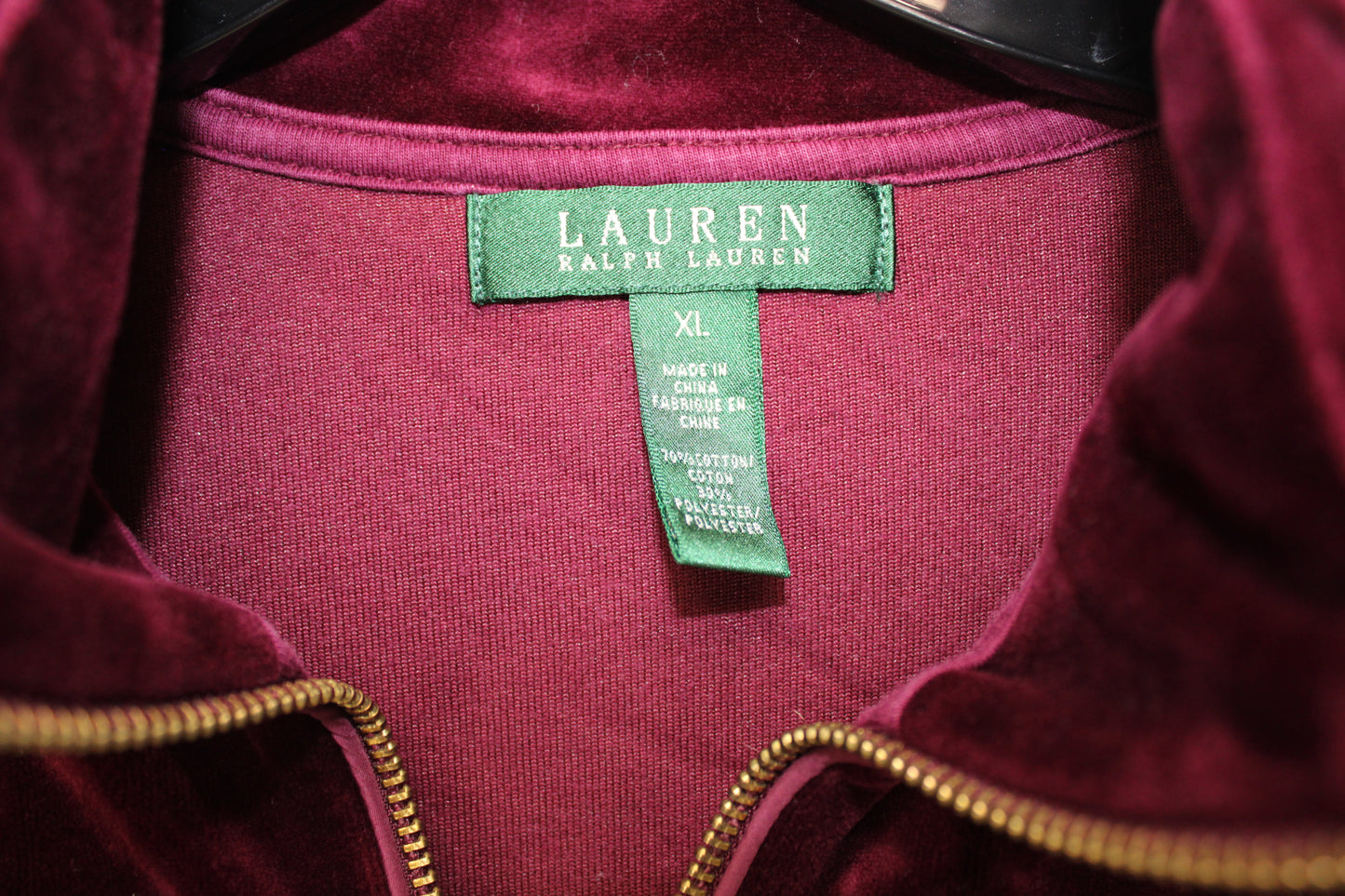 Ralph Lauren Velvet Two Piece Jumpsuit, Red, Women’s XL