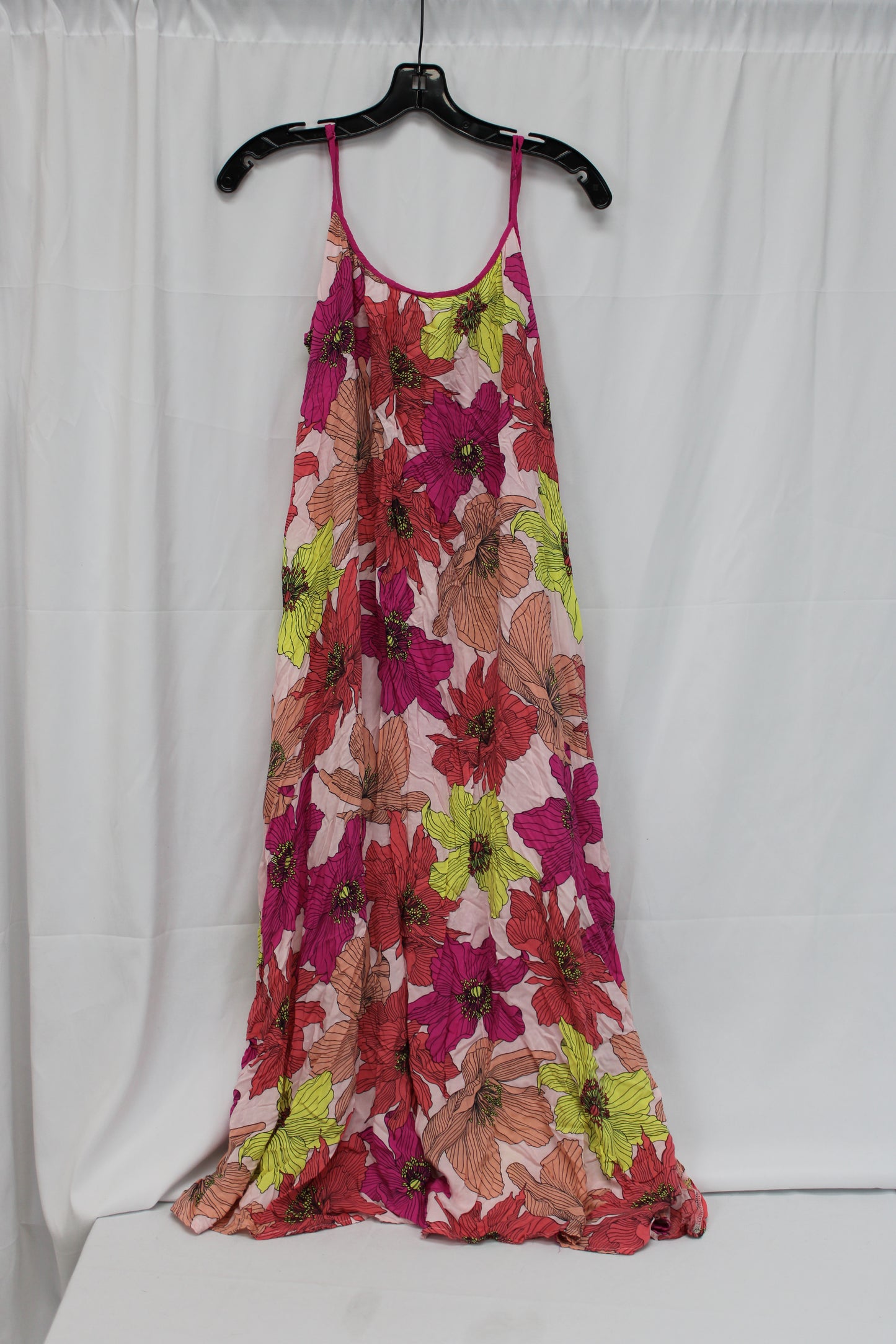 Joyspun Floral Spaghetti Strap Dress, Pink, Women’s L
