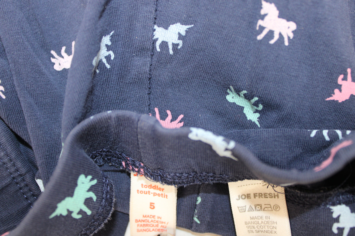 Joe Fresh Unicorn Print Leggings, Navy, 5T