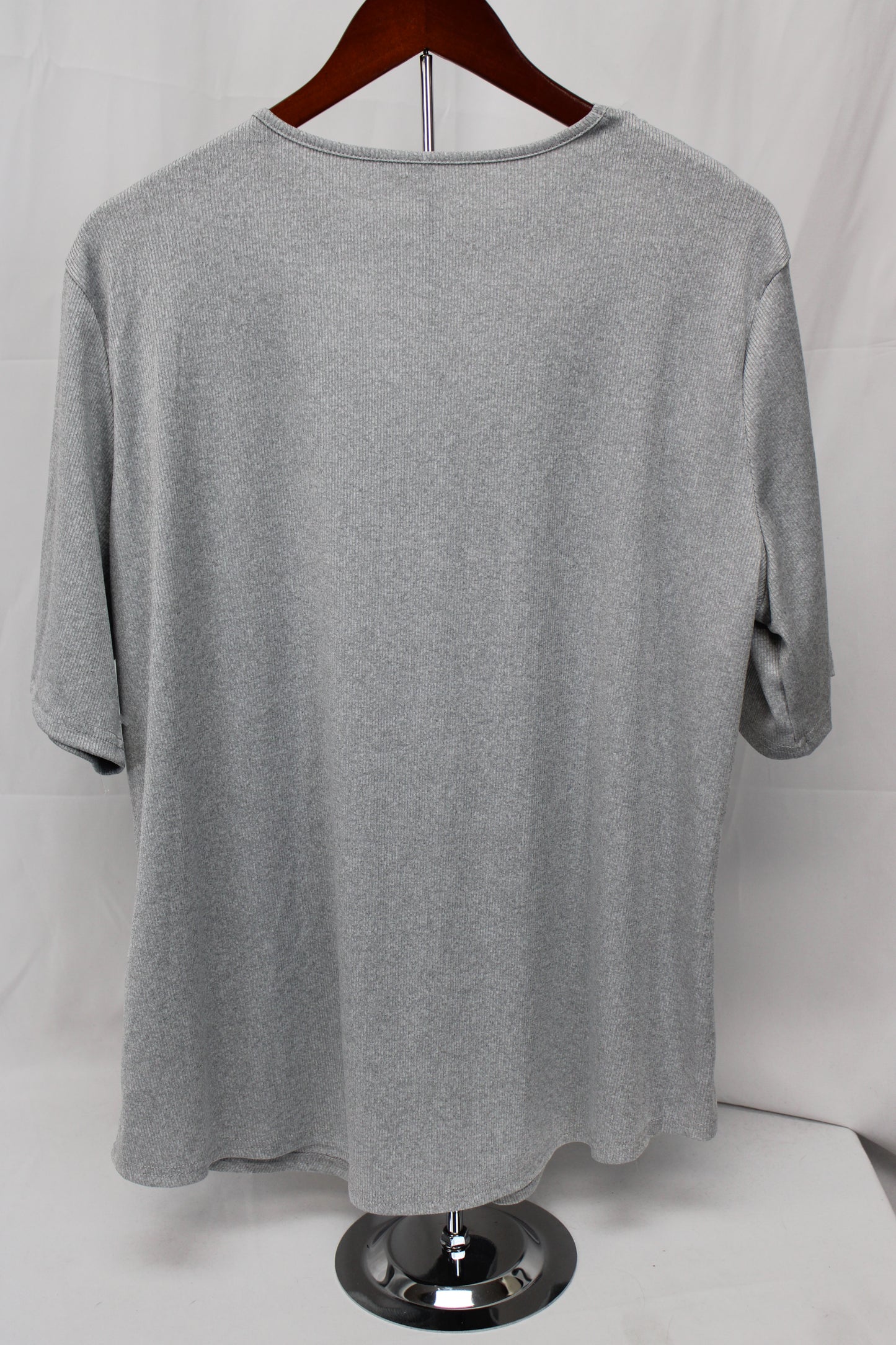 Women’s Short Sleeve Blouse, Gray, XXL
