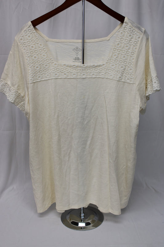St John’s Bay Short Sleeve Top, Beige, Women’s XL