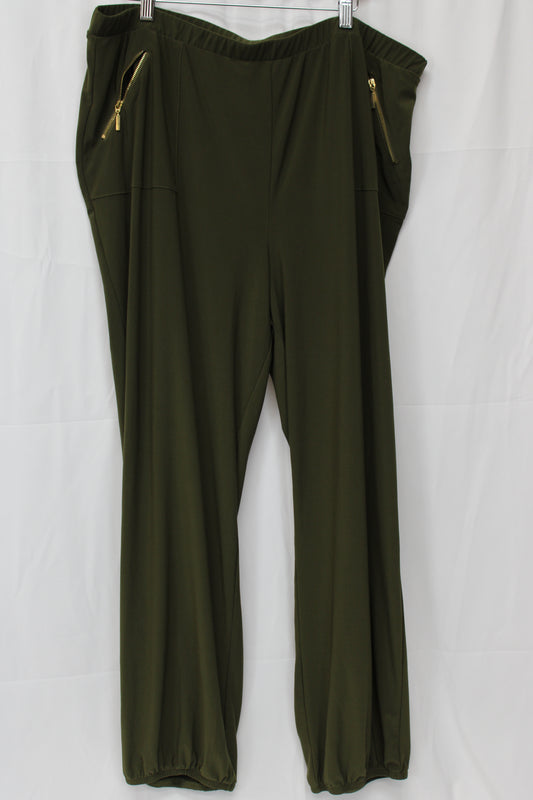 Nina Leonard Olive Green Pants, Women’s XXL