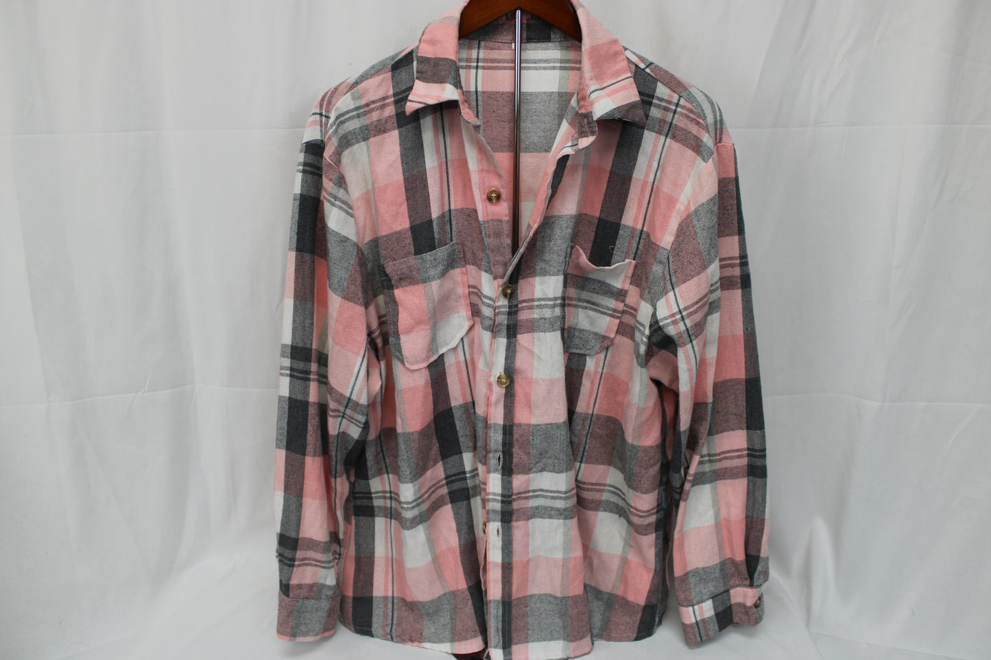 Women’s Pink and Gray Flannel, L