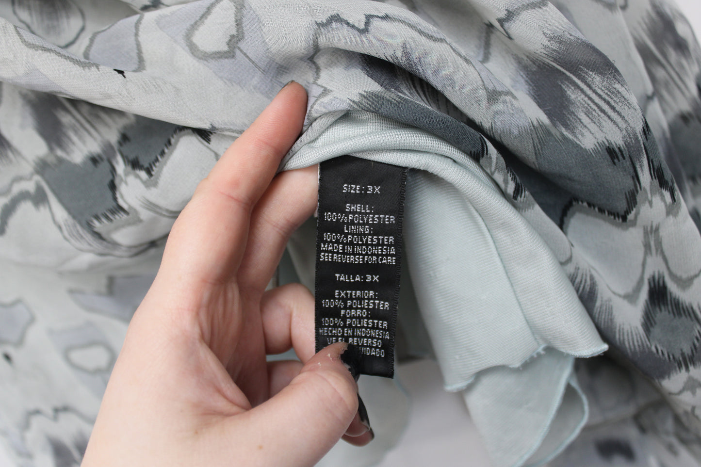 Madison Paige 11 Short Sleeve Patterned Blouse, Gray, Women’s XXXL