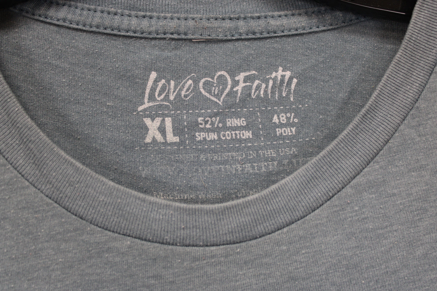 Love in Faith Motivational Everyday T-Shirt, Gray, Women’s XL