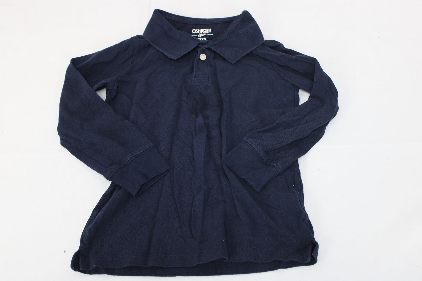 OshKosh Long Sleeve Polo Shirt, Blue, Boys 7
