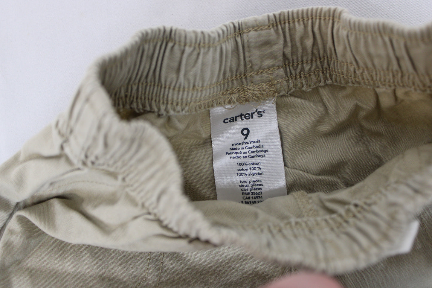 Carter’s Drawstring Khaki Shorts, Beige, Boys 9M