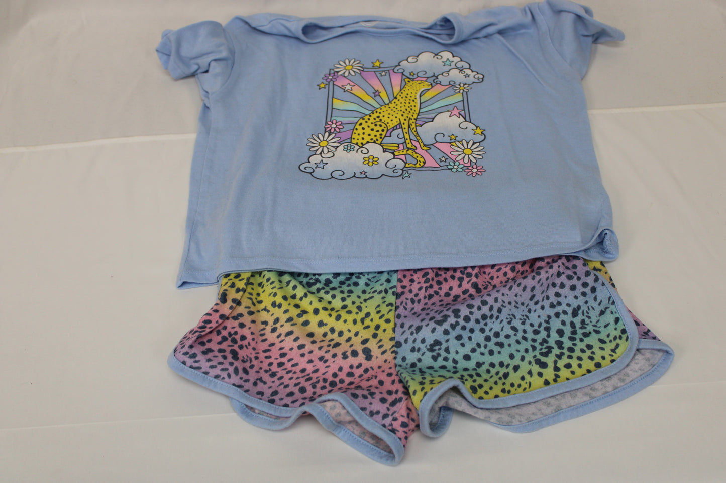 Wonder Nation Cheetah Print Pajama Set, Girls L 10-12