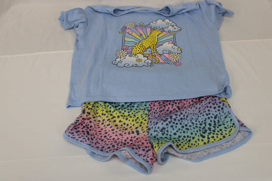Wonder Nation Cheetah Print Pajama Set, Girls L 10-12